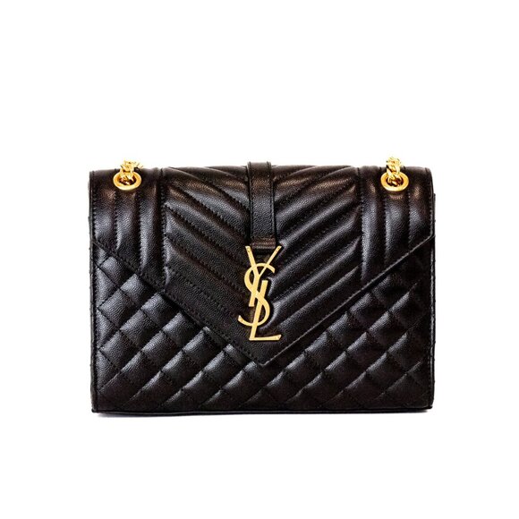 YSL Envelope Bag Medium Black GHW - Picture 1 of 7